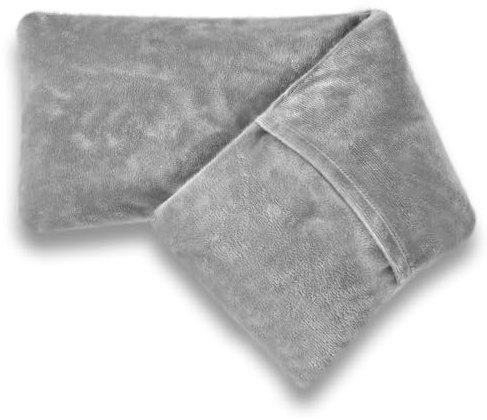 uncn Cojín de huesos de cereza para microondas, 43 x 13 cm, 780 g, cojín térmico para microondas con funda exterior extraíble y lavable, color gris