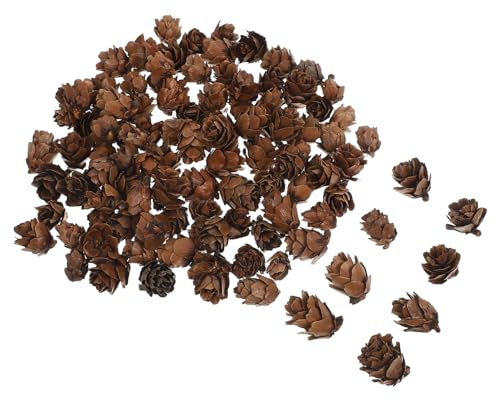 HAMPPLIES 100 Stück Teiliges Künstliche Mini Lärchenzapfen Natürliche Holzoptik Vielseitige Weihnachtsdeko und Foto Requisite für Zuhause Büro Party und Hochzeit Rustikales Bastelmaterial
