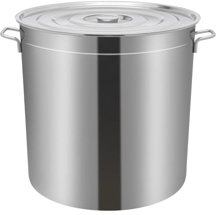 Olla para sopa, 50 L, acero inoxidable, gran cacerola con cesta y tapa, olla multiusos para freír, vaporera y olla para gastronomía, inducción adecuada para cocinar mariscos