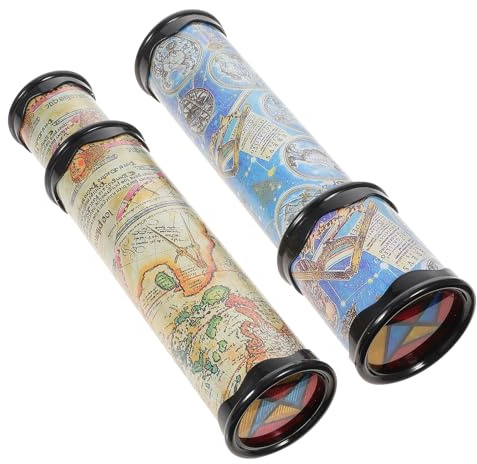 FUNOMOCYA Lot de 2 Kaléidoscopes pour Garçon et Filles en Plastique 30 Cm Rotatifs, Jouets Éducatifs Interactifs Parent-garçon et Filles, Couleurs et Couleur Aléatoire Style Aléatoire