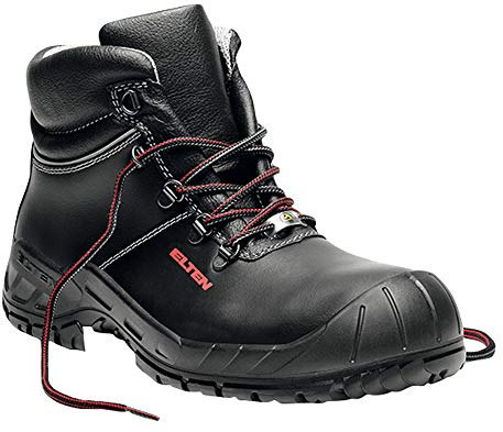ELTEN Sicherheitsschuhe Renzo Mid ESD S3, Damen und Herren, Leder, Stahlkappe, leicht, robust 44, Schwarz