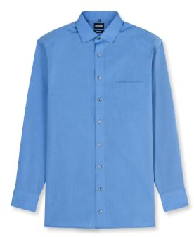 OLYMP Skjorta Comfort Fit kortärmad (New Kent, Chambray), Blå 15, 48
