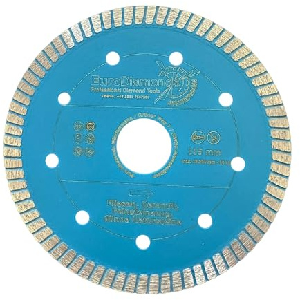 EDW Diamant Trennscheibe Fliese Turbo 115 mm x 22,2 mm Fliesenscheibe/Fliesentrennscheibe, Fliesen, Feinsteinzeug, Keramik, Naturstein, Granit, Marmor