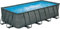 PolyGroup Elite Rechteck Frame Pool Set Rattan anthrazit in verschiedenen Größen 549 x 274 x 132 cm