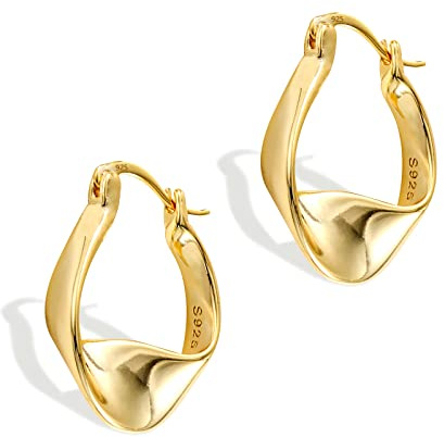 ALEXCRAFT Hoop Örhängen Guld Små 14K örhängen Guldpläterade gyllene örhängen Kvinnor Hypoallergena örhängen Guld