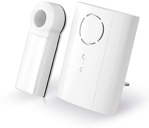 conecto Ensemble de Sonnette sans Fil, Bouton et Cloche, portée de 75 mètres, 36 sonneries, sans Fil, alimenté, Blanc