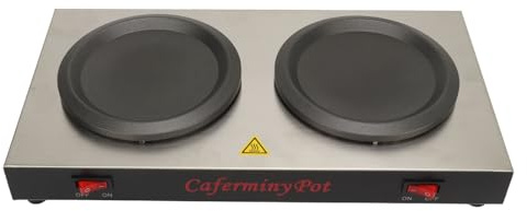 Scaldacaffè Doppio Bruciatore, Piastra Riscaldante Per Bevande In Acciaio Inossidabile, Scalda Caffettiera Anti Surriscaldamento, Per Bar, Sala Pausa, Buffet, Uso Commerciale