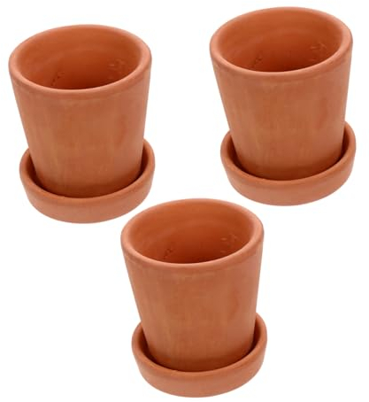BESPORTBLE 3 Stück Keramik Blumentöpfe für Sukkulenten mit Bodenstütze Rot Frisches und Schlichtes Design für Zimmerpflanzen und Chinesische Heilkräuter