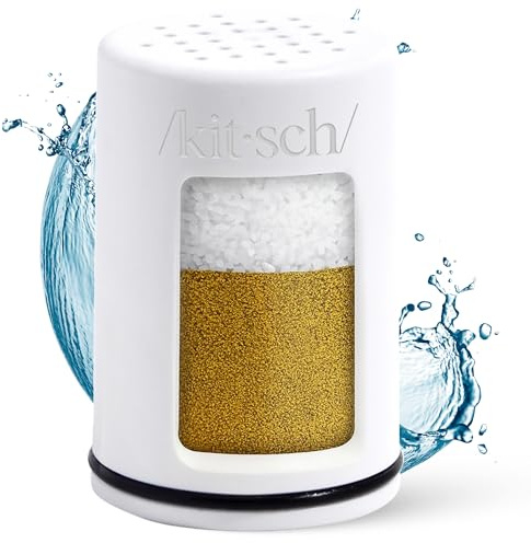 Kitsch Filtered Shower Head Replacement Cartridge- Shower Head, Water Filter Softener For Hair Nails and Skin Vitamins, Removes Metal & Harmful Substance, Easy Installation Universal Compatible 1 Pack