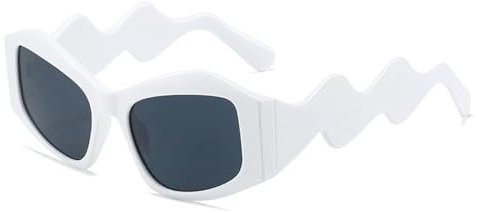 WxuuLTGJR Vintage Damen Brillengestelle Cat Eye Sonnenbrille Geometrische Wellenbeine Brillengestell Uv400 Mode Reise Brillengestell
