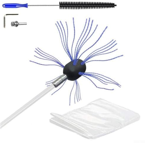 Chimney Cleaning Kit, Drill Powered Sweeping-Brush Rotary Brush Cleaner, Fireplace Tool Cleaning Brush Kit Chimney Rotary Cleaner(B)