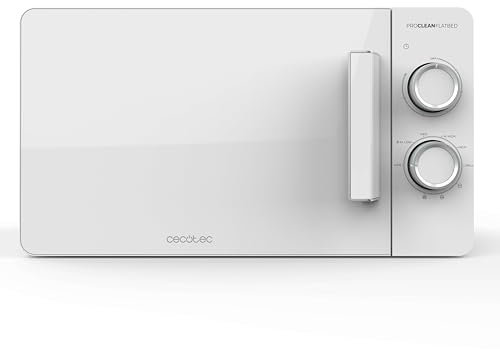 Cecotec Forno a Microonde 20L Proclean 3120 Flatbed. 700W e Grill 800W, Design Compatto, Interno Ceramico, Modalità Scongelamento, Timer 30 Min, Tecnologia 3Dwave