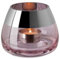 Fink Bella, Teelichthalter, Glas, Silberfolie, Rose, silberfarben, L. 11 cm, B. 11 cm, H. 8,5 cm, D. 11 cm