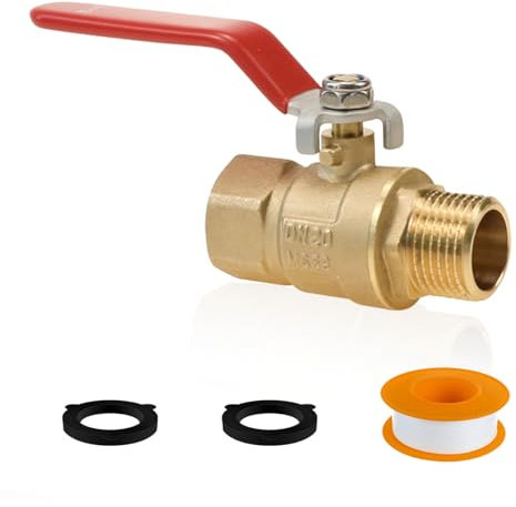 Napredak Heavy Duty Brass Hose Shut-off Valve, GHT 3/4 Hose Ball Valve for Outdoor Tap, Full Flow Water Flow Control, 1 Piece