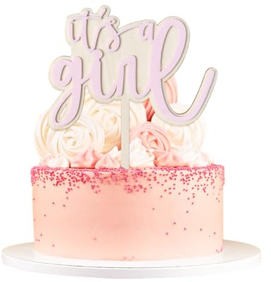 It's a Girl Cake Topper, Baby Girl Cake Topper Gender Reveal Baby Shower Cake Decorations Baby Shower Party Supplies Pink
