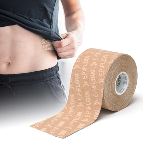 SISSEL® EPIFLOW Kinesiology Tape 5cmx5m Beige | Kinesiologie Tape für Sport & Therapie | Physio & Sporttape | Baumwolle Tape Sport | Medizinisches Tape für Schmerzen & Narben | Knie Tape | Kinesiotape