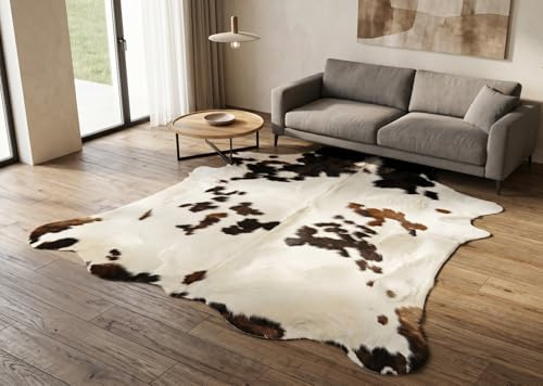 Kuhfelle Online & Nomad KUHFELL RINDERFELL DREIFARBIG BRAUN WEIß 210 x 190 cm Tricolor KUHFELL Teppich