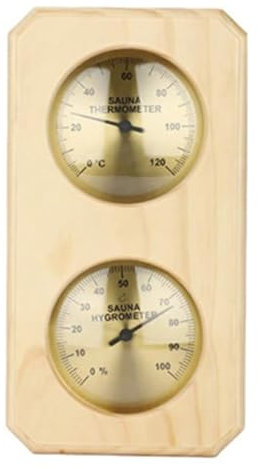 reamhome Sauna Thermometer 2 in 1 Wooden Sauna Hygrothermograph Indoor Celsius Thermometer & Hygrometer for Hotel or Sauna Room