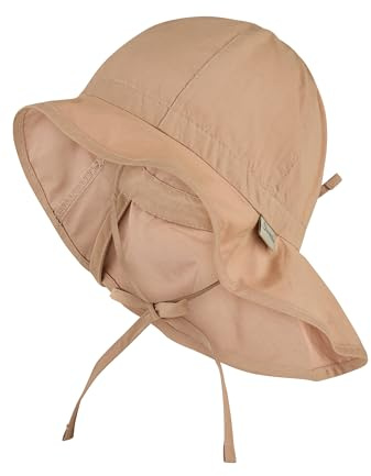Sterntaler Sonnenhut einfarbig – Sonnenhut aus Bio-UV-Popeline mit Bindeband, Größenregulierung und Nackenschutz, UV-Schutz 50+