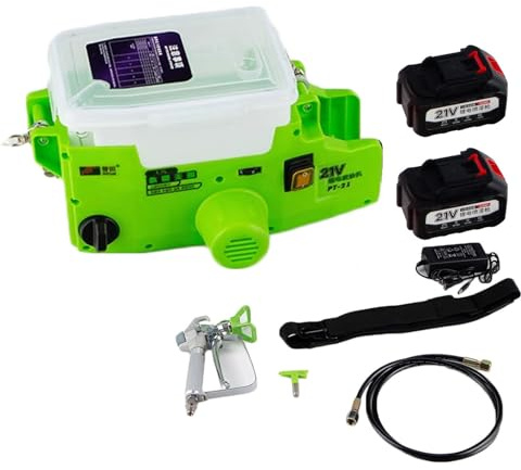 Efficieran Pistolet Peinture Airless Portable 500w 1,7l, 2 Batteries Lithium 5000mah, Machine à Peinture Sans Fil, Haute Pression Pour IntéRieur Et ExtéRieur