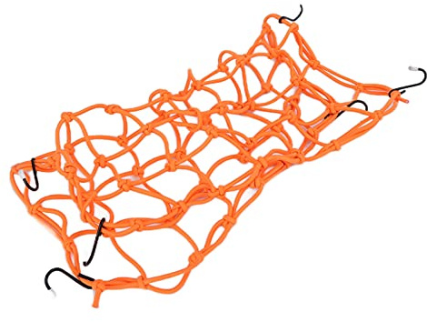 Ausla Rete per Casco da Moto, Filamento di Lattice, Rete di Carico Riflettente, capacità di Carico di 25 Kg, Ideale per Motociclette e Veicoli Fuoristrada (B (arancione fluorescente))