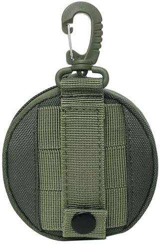 Bälteväska med klämma nylon nyckelväska bärbar utomhus mini dragkedja byte handväska rund herr mynt nyckelväska för ressport, hemmabruk