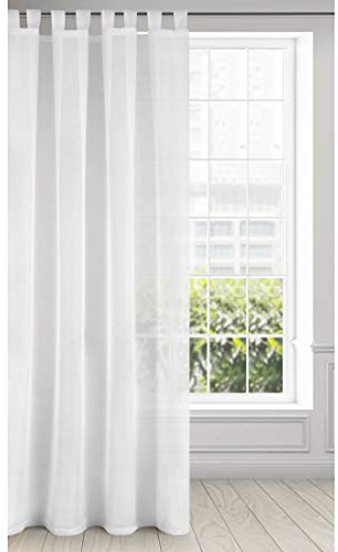 Eurofirany Lucy Voile, Tenda Trasparente con Passanti-1 unità, Camera da Letto, Soggiorno, Cucina, Poliestere, Crema, 140x250 cm