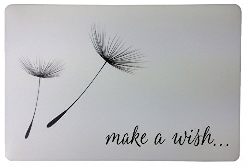 Schreibtischunterlage ' Make a wish ' weiß mit schwarzer Pusteblume 40 x 60 cm abwischbar
