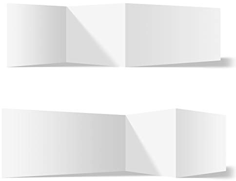 200 Blanko Klappkarte DIN Lang Zickzackfalz (geschlossen 210 x 99 mm, offen 420 x 99 mm) Set Papier wählbar