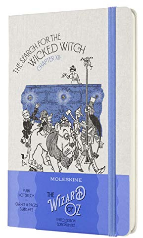 Moleskine - Trollkarlen från Oz begränsad upplaga anteckningsbok, ond häxa tema-anteckningsbok, vanlig layout, tyg hårt omslag, storlek stor 13 x 21 cm, färg blå, 240 sidor