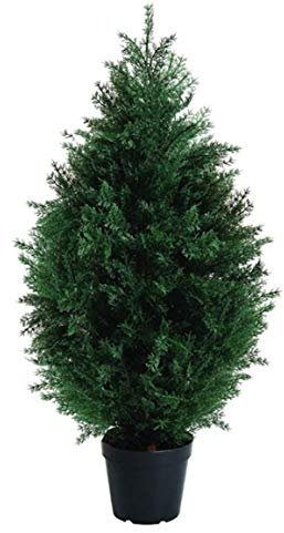 Artificial Conifer Tree 90 cm Natural Wood Trunk UV Resist Indoor Outdoor