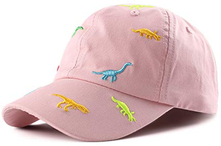 JANGANNSA Dinosaur Boys Girls Caps Embroidery Baby Baseball Caps Cotton Infant Toddler Kids Hat Spring Summer Autumn 2-6Y (Pink Dinosaur, 2-6 Years)