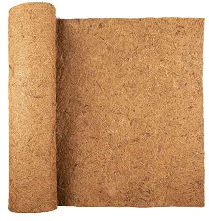 Fengaim 1 m x 0,5 m en fibre de coco pour panier à suspendre, tapis de culture pour plantes de jardin, pot de fleurs, rouleau de revêtement en fibre de coco pour pots de terrasse, jardinière, mur,