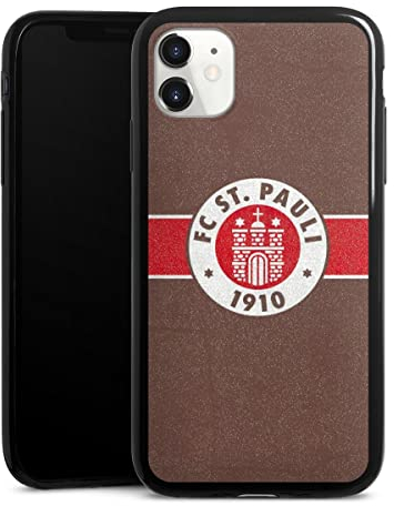 Slim Case extra dünn kompatibel mit Apple iPhone 11 Silikon Handyhülle schwarz Hülle FC St. Pauli Offizielles Lizenzprodukt Logo