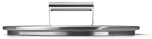 Smeg, CKFL2401, flacher Deckel aus gehärtetem Glas, Durchmesser 24 cm, Edelstahlgriff, Dampfauslass, kompatibel mit Kochgeschirrprodukten, 25,5 x 25,5 x 5,7 cm