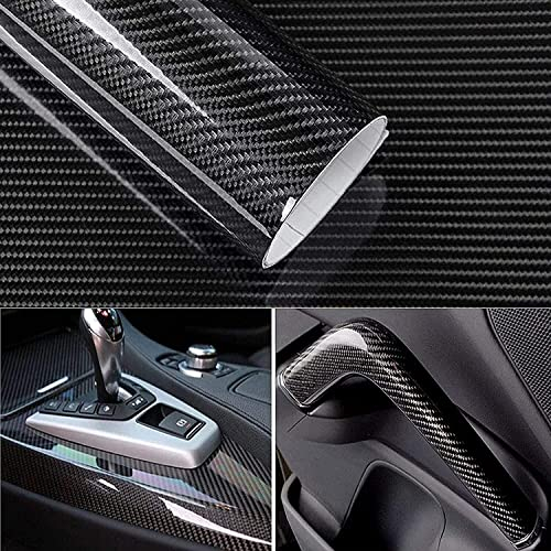 6D Carbon Folie,Schwarz Autofolie 150 X 30cm,Selbstklebend Autofolie aus Vinyl,Arespark Auto Schutz Carbon Folie, Carbon Fiber