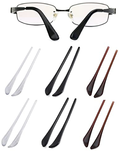 CUHZA 6 Paare Silikon Antirutsch Überzüge, Brillen Antirutsch, Antirutsch Brillenbügel Reparatur, Brillen Endkappen, Brillen Antirutsch Überzüge, für Sportbrillen Sonnenbrille Lesebrillen