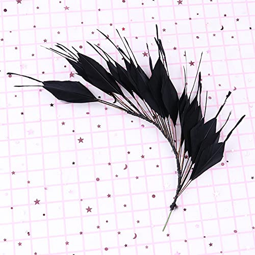 Plume Naturelle Fleur Diy Coiffe Plume D'oie Coloré 25-30CM Bijoux De Mariage Home Party Accessoire Artisanat Plumes Gros-Noir,25-30CM