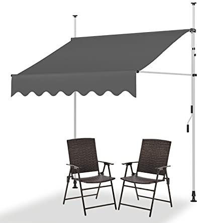 REALN Store Balcon sans Percage, Store Banne Manuel, Auvent Autoportant Abri Solaire pour Terrasse Jardin et Restaurant (Color : C, Size : 250CM/98.4IN)