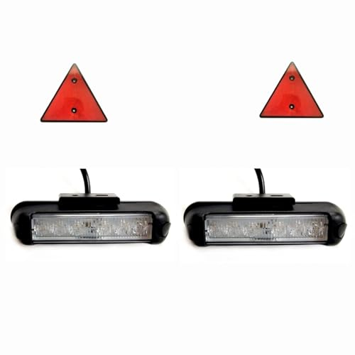 MelTruck® 2x LED Warnleuchte Orange 12V 24V 4 Blitzmuster für PKW LKW Traktor mit Dreieck