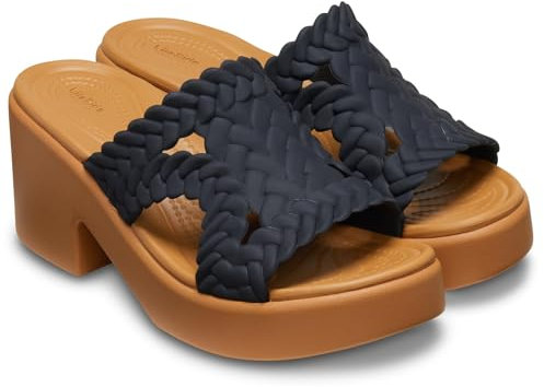 Crocs Women Sandal, Brooklyn Woven Slide Heel, Black, 5 UK Women