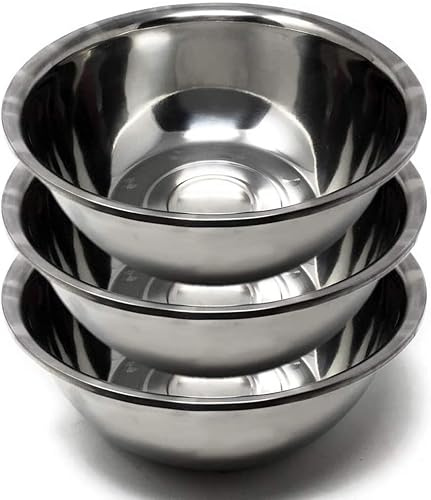 PEBBLE HUG Stainless Steel Deep Mixing Bowl, Salad Bowl, Easy to Clean, Sturdy and Durable, Perfect for Chilling, Marinating, Nesting Bowl Dishwasher Safe, Easy to Grip, Multi-Use (16cm)