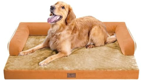 Großes Hundebett, orthopädisch, waschbar, orthopädische Hundebetten für große Hunde, waschbarer Bezug, abnehmbare Nackenrolle und rutschfeste Unterseite, große Haustierbetten, Größe XL, XL, XL, extra