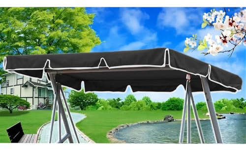Cubierta de Toldo para Columpio210 x145cm Impermeable,Columpio Jardin Toldo de Reemplazo Anti Viento,Recambio Toldo Balancin Jardin Exterior,Resistente al Desgarro Paño de Poliéster (Schwarz)