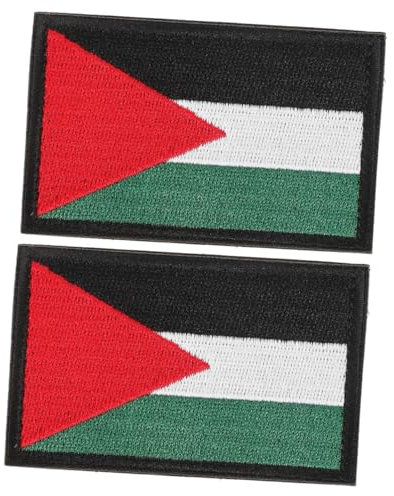 HOODANCOS 2stücke Badge Patch Mit Palästina-flagge Gesticktes Abzeichen Für Armbänder Und Taschen Vielseitiges Zubehör Für Patriotische Mode Aufnähen Und Personalisieren Von Kleidung