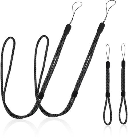 4 Pcs Cordon Tour de Cou Telephone Portable Universelle, Dragonne pour appareil photo, Sangles de Poignet en Nylon, Cordon Telephone Collier Longe Réglable, Lanières de Téléphone en Bandoulière