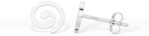 Heather Needham Silver Swirl Stud Earrings in Sterling Silver - Swirl Earrings for Women - 8mm - Gift Boxed 270