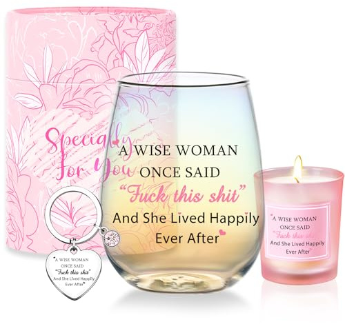 Yalucky Funny Gifts for Women Personalised Funny Wine Glass Presents for Women Christmas Birthday Friendship Galentines Gifts for Women Ladies Retirement Leaving Gift for Her Best Friends Gifts
