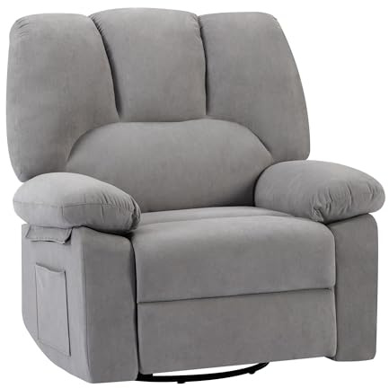 HOMYEDAMIC Relaxsessel mit Liegefunktion, TV-Sessel mit Seitengriff, 150 kg (Hellgrau)