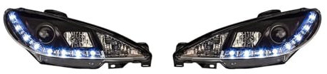 KUYHYNDEW Auto Frontleuchten für Peugeot 206 2005-2008, Set Hauptscheinwerfer Scheinwerfer, Frontlicht Frontleuchtenmontage Autoscheinwerfer,a Complete Set